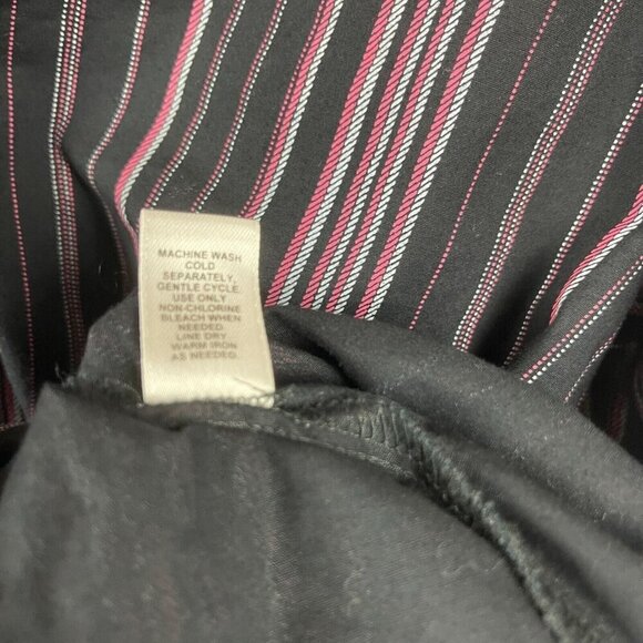 Cato Women Black & Pink Striped Button-Up Long Sleeve Shirt Size S - Picture 5 of 7